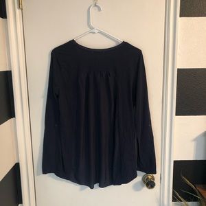 Navy long sleeve shirt with silk back